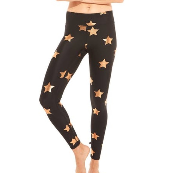 Terez Pants - Terez Rose Gold Stars Foil Tall Band Leggings NWT